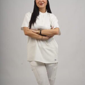 Pyjama de Bloc Demi-manche Col Mandarin